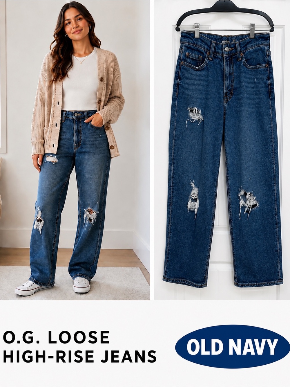 Old Navy O.G. Loose High Rise Distressed Jeans
